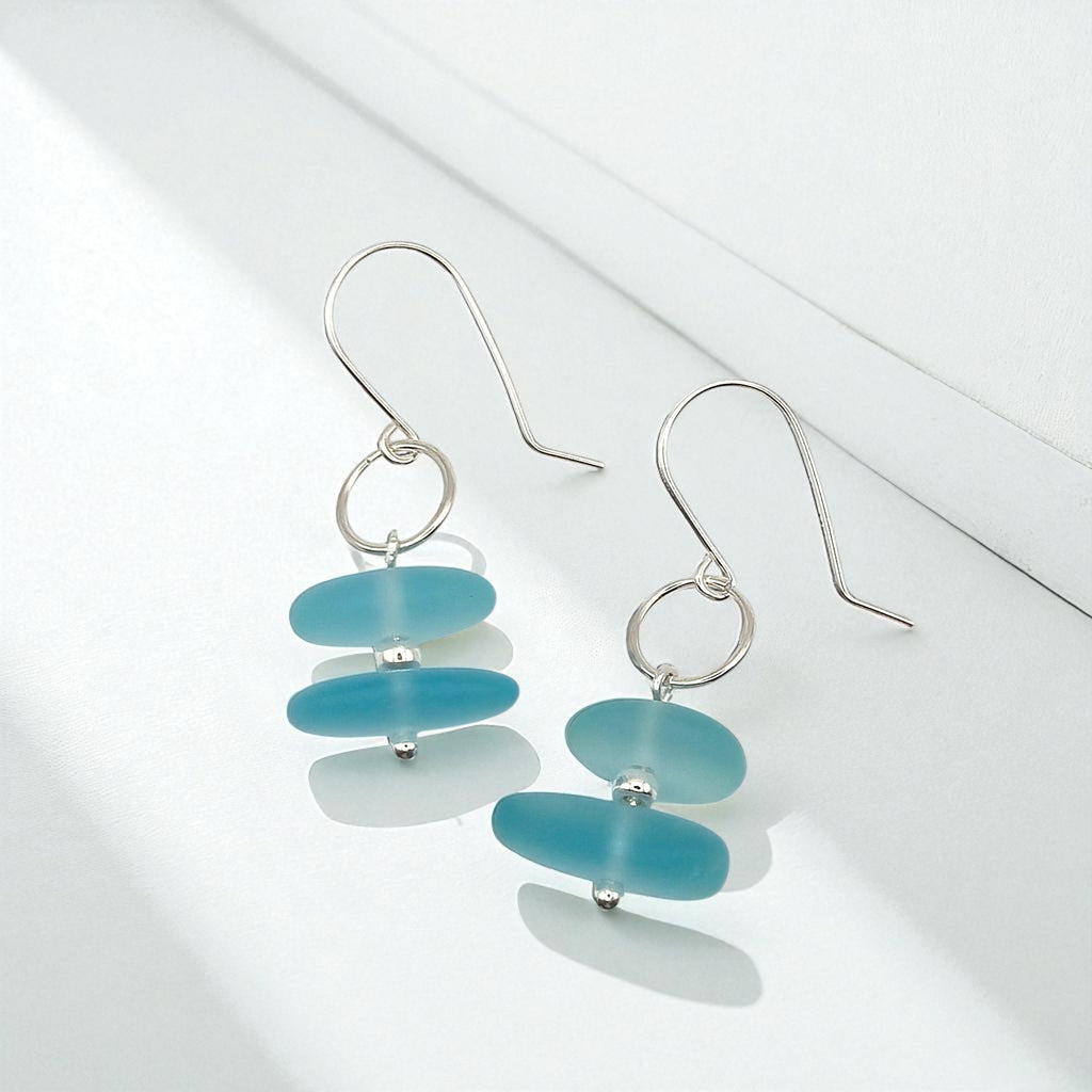 Sea Glass - Seafoam Blue Earrings Earrings Bijou by SAM