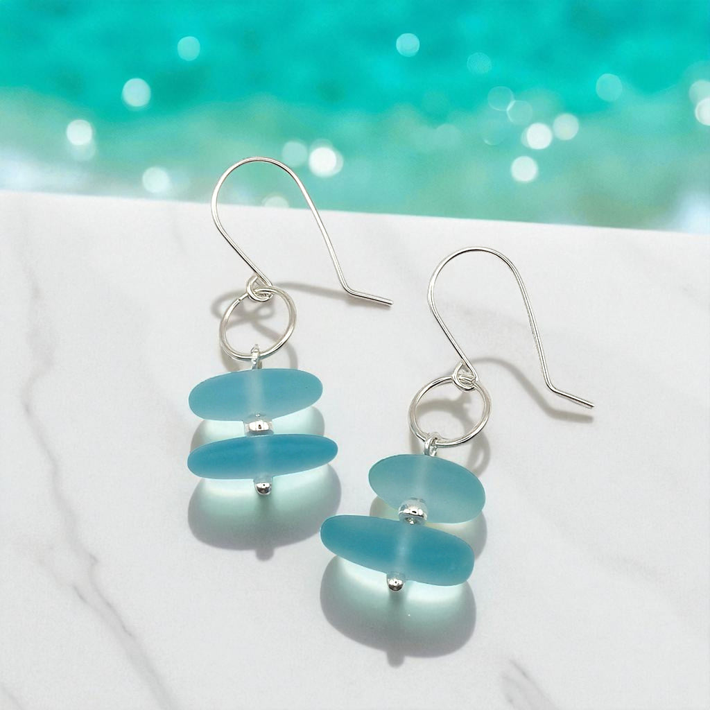 Sea Glass - Seafoam Blue Earrings Earrings Bijou by SAM
