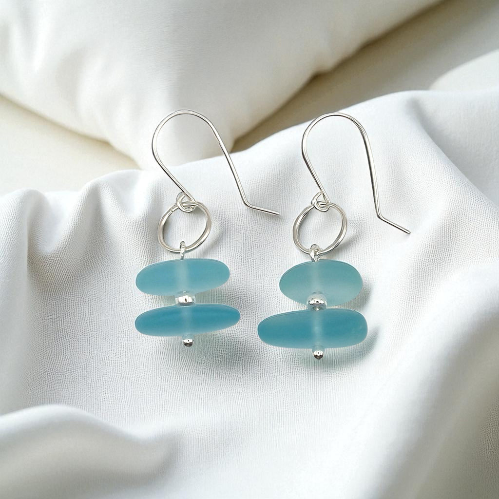 Sea Glass - Seafoam Blue Earrings Earrings Bijou by SAM
