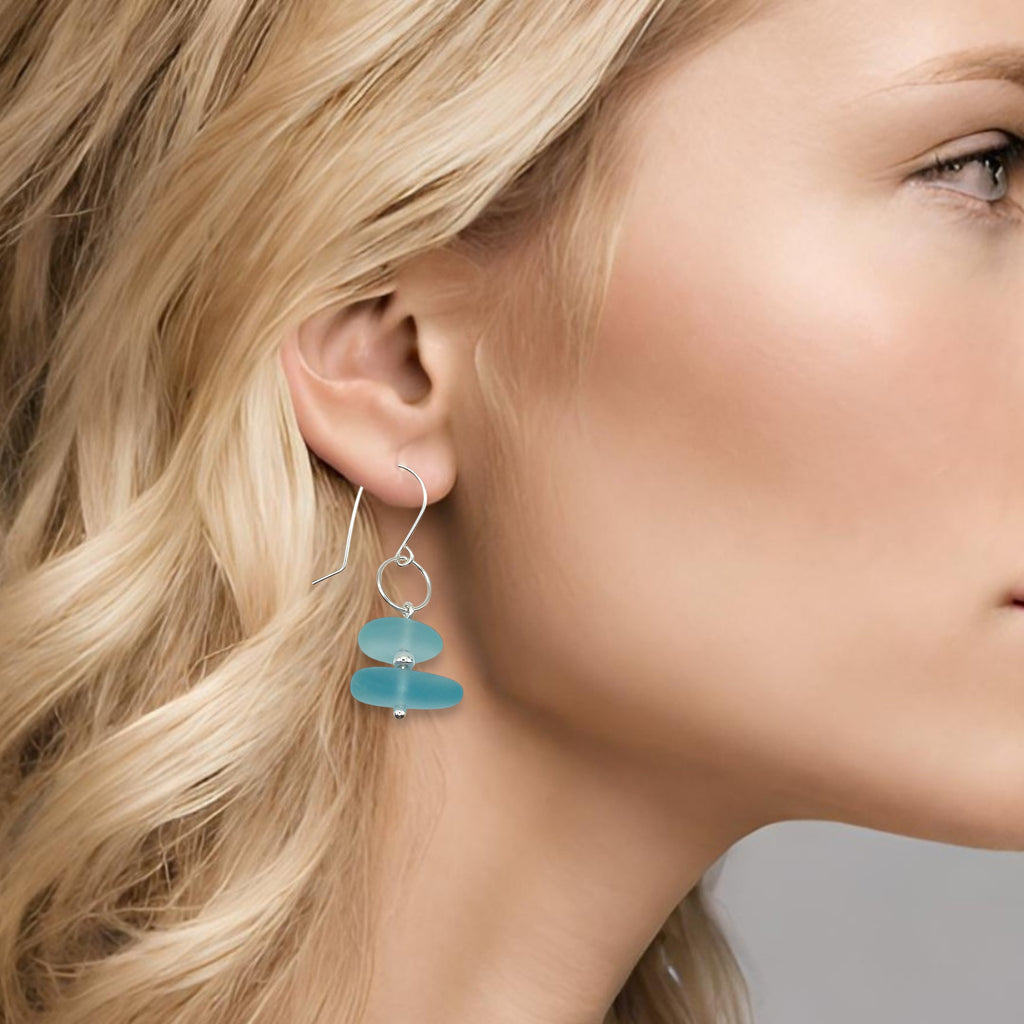 Sea Glass - Seafoam Blue Earrings Earrings Bijou by SAM