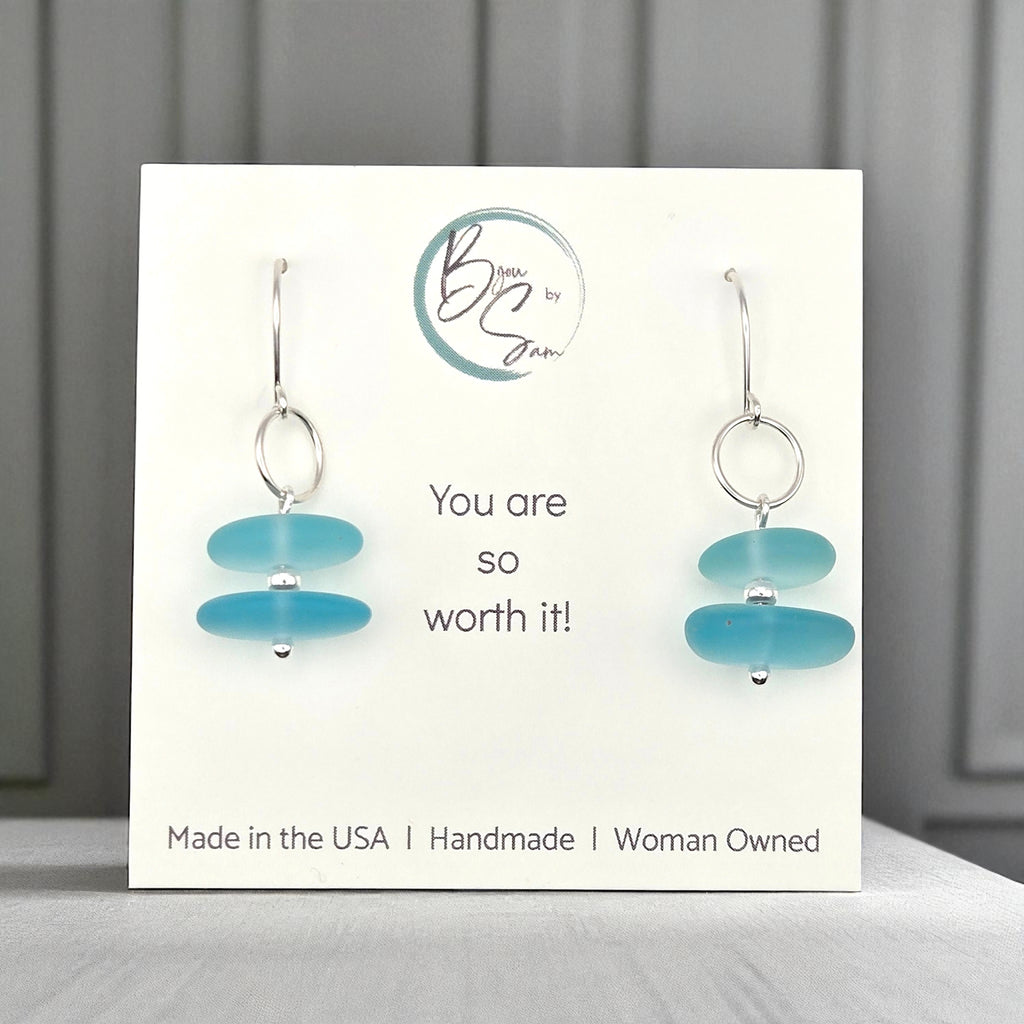Sea Glass - Seafoam Blue Earrings Earrings Bijou by SAM