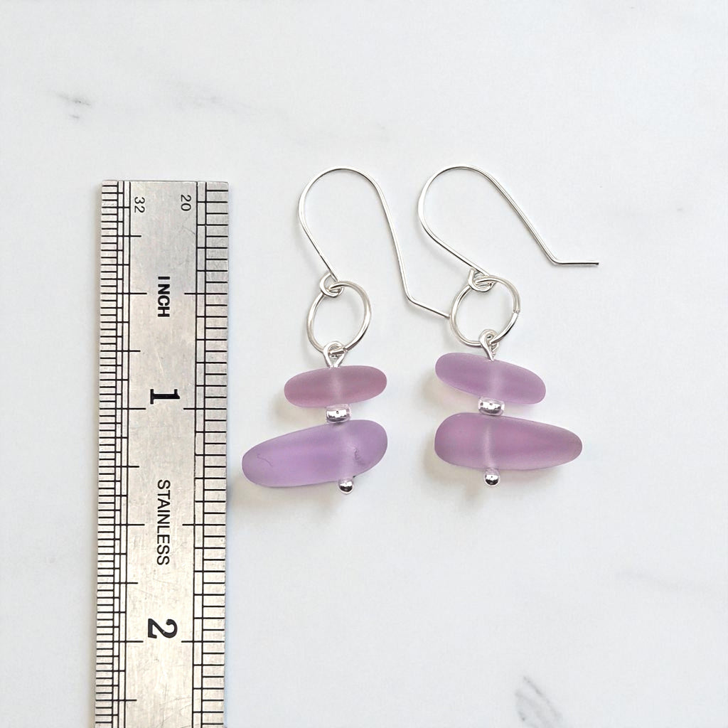 Sea Glass - Lavender Earrings Earrings Bijou by SAM