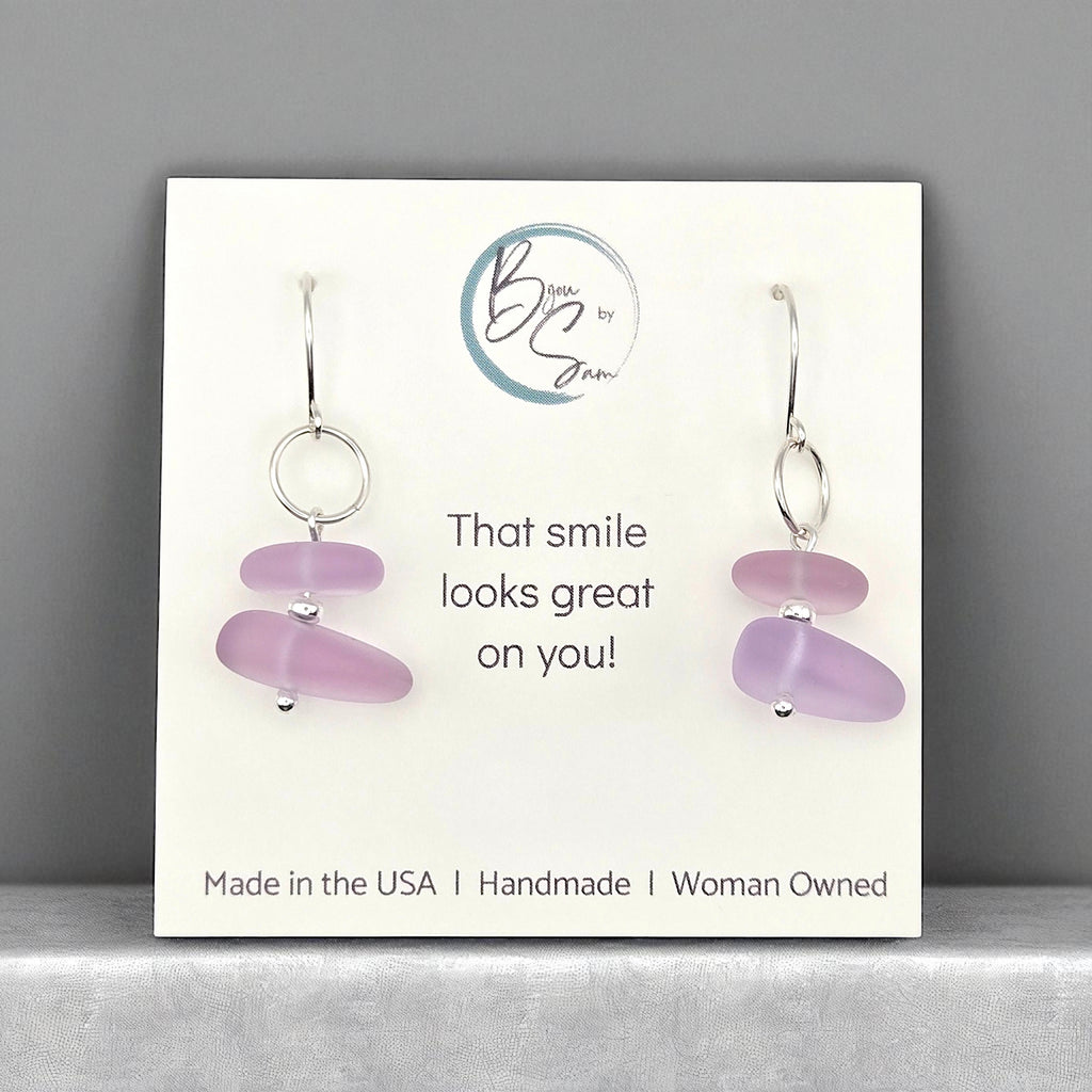 Sea Glass - Lavender Earrings Earrings Bijou by SAM