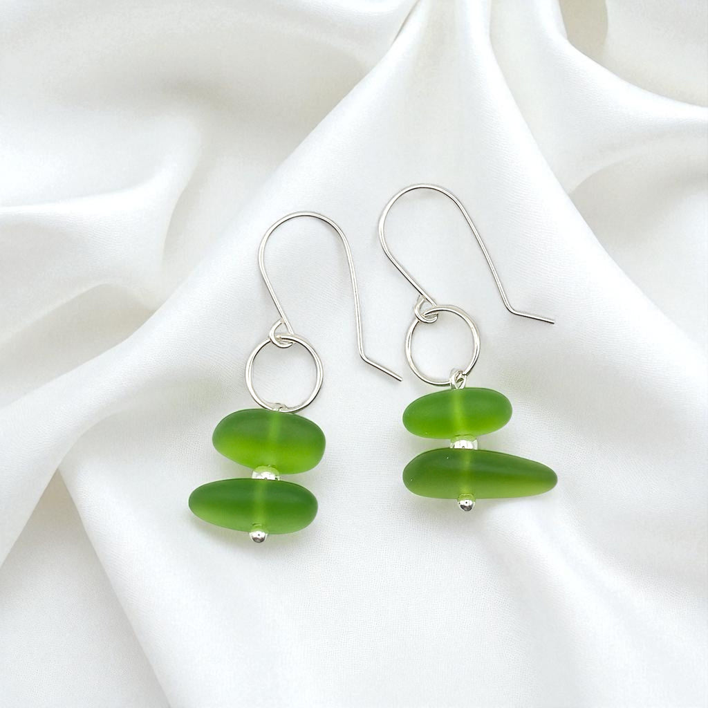 Sea Glass - Lime Green Earrings Earrings Bijou by SAM