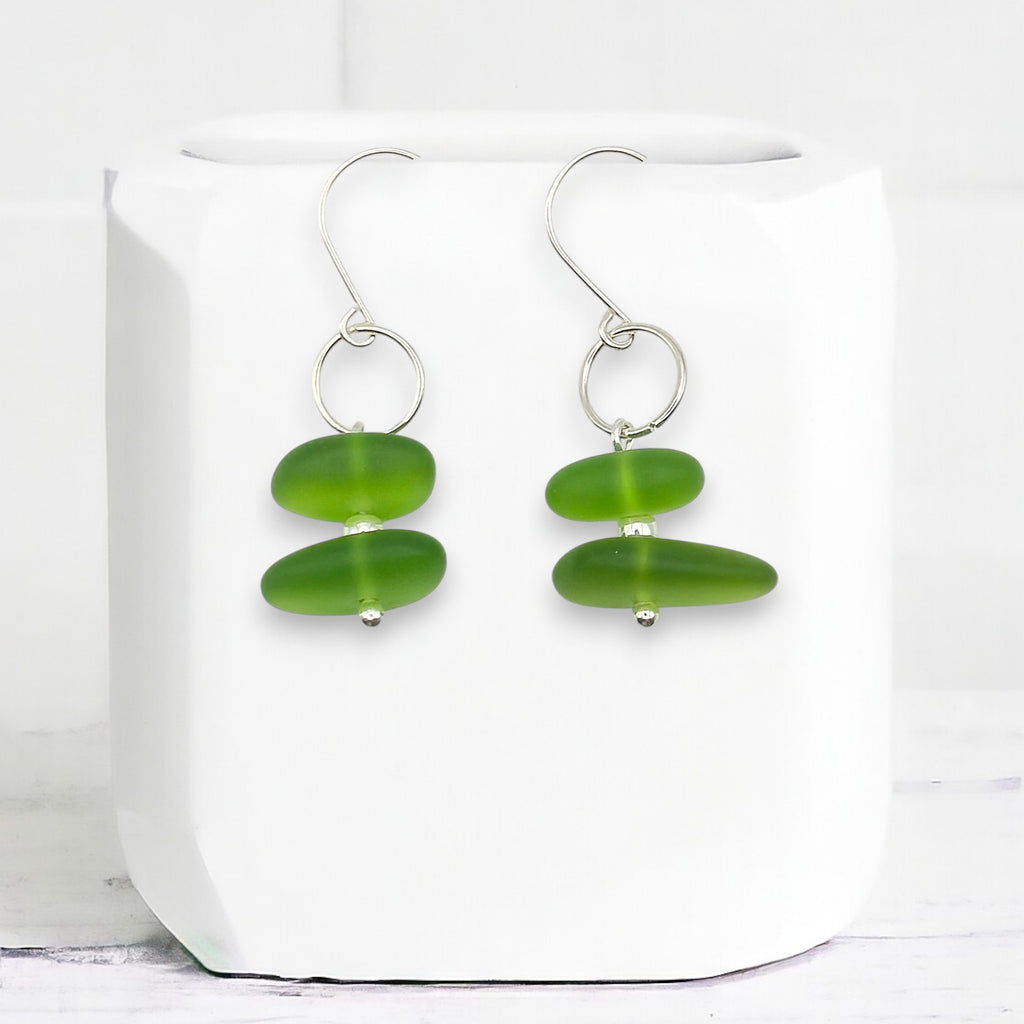 Sea Glass - Lime Green Earrings Earrings Bijou by SAM
