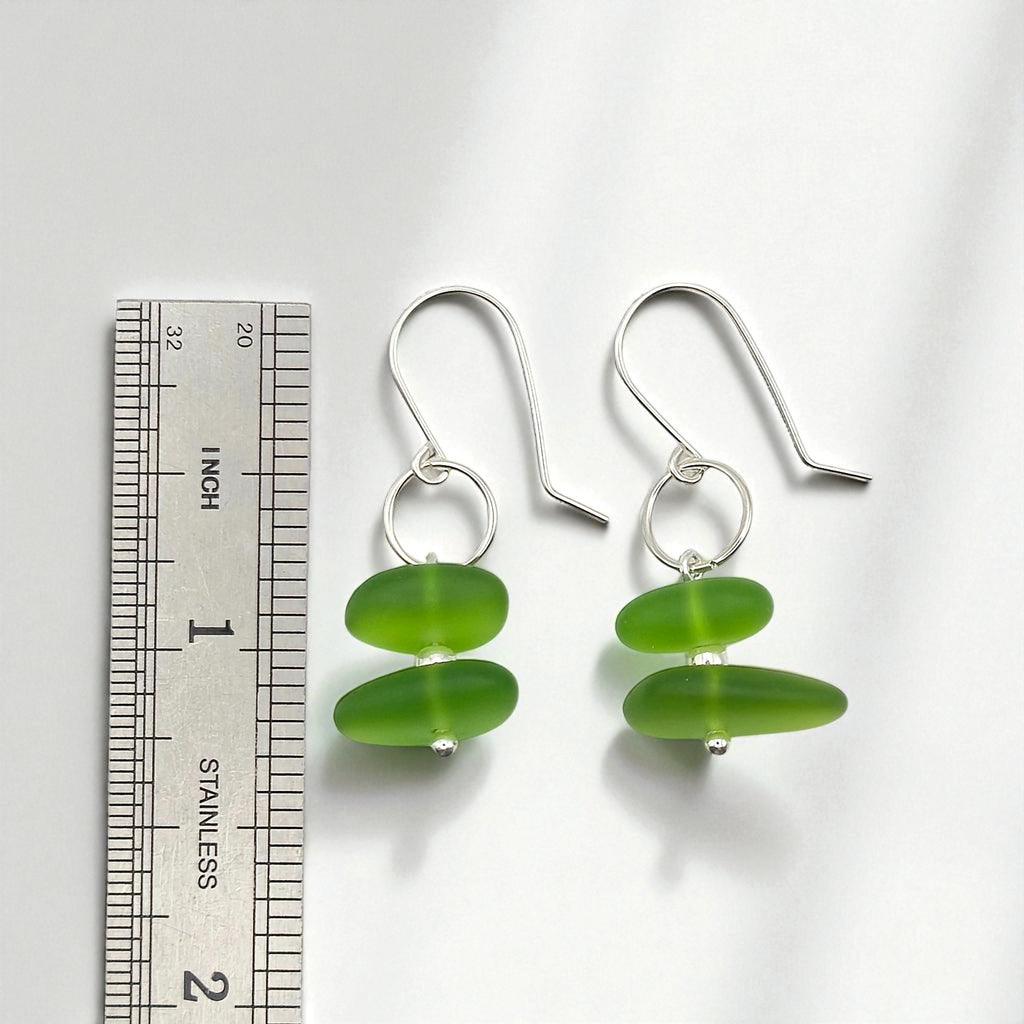 Sea Glass - Lime Green Earrings Earrings Bijou by SAM