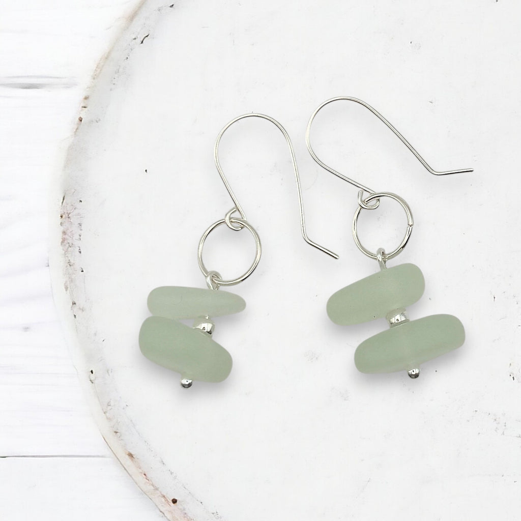 Sea Glass - Pale Green Earrings Earrings Bijou by SAM