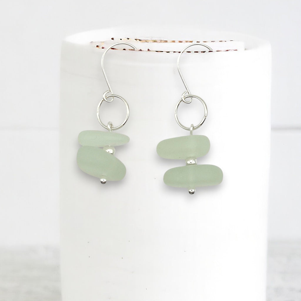Sea Glass - Pale Green Earrings Earrings Bijou by SAM