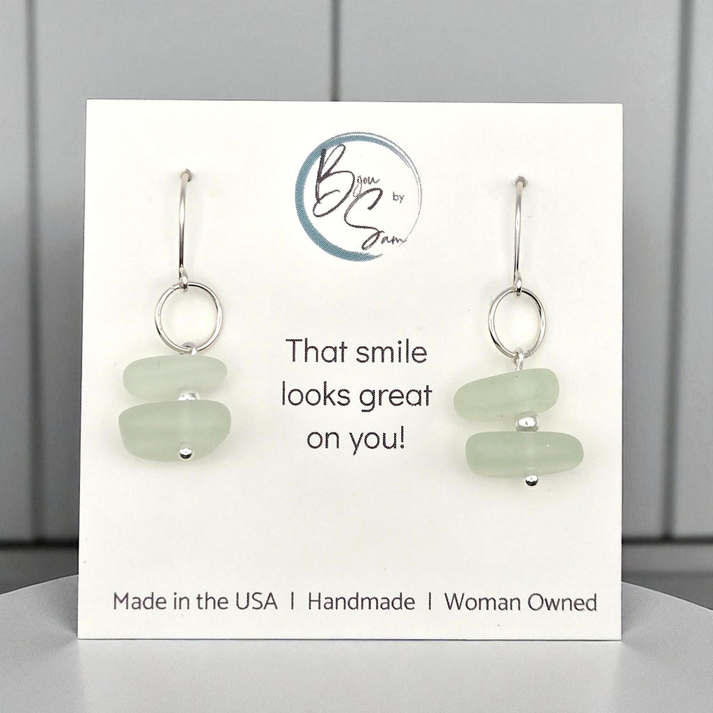 Sea Glass - Pale Green Earrings Earrings Bijou by SAM
