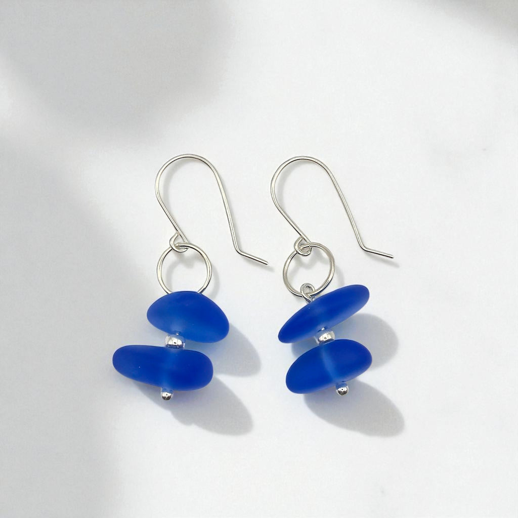 Sea Glass - Cobalt Blue Earrings Earrings Bijou by SAM
