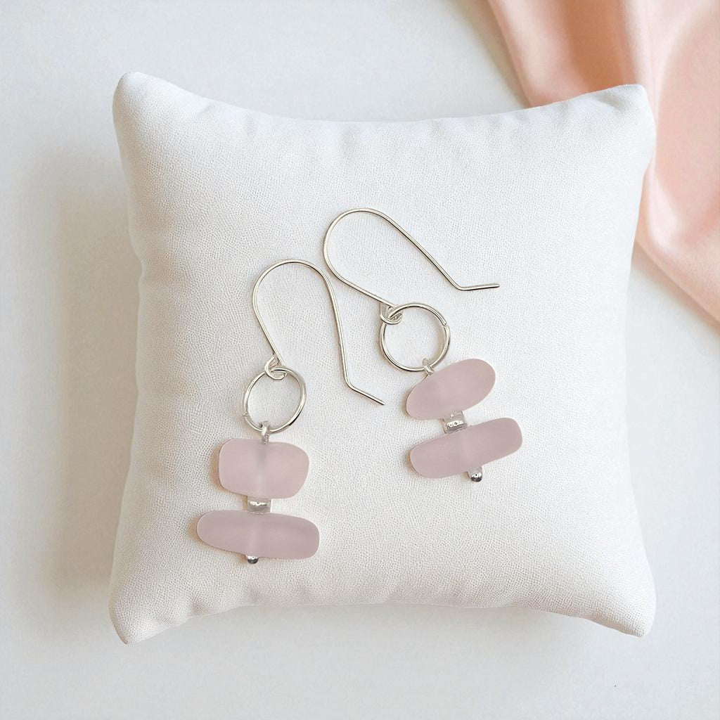 Sea Glass - Pale Pink Earrings Earrings Bijou by SAM