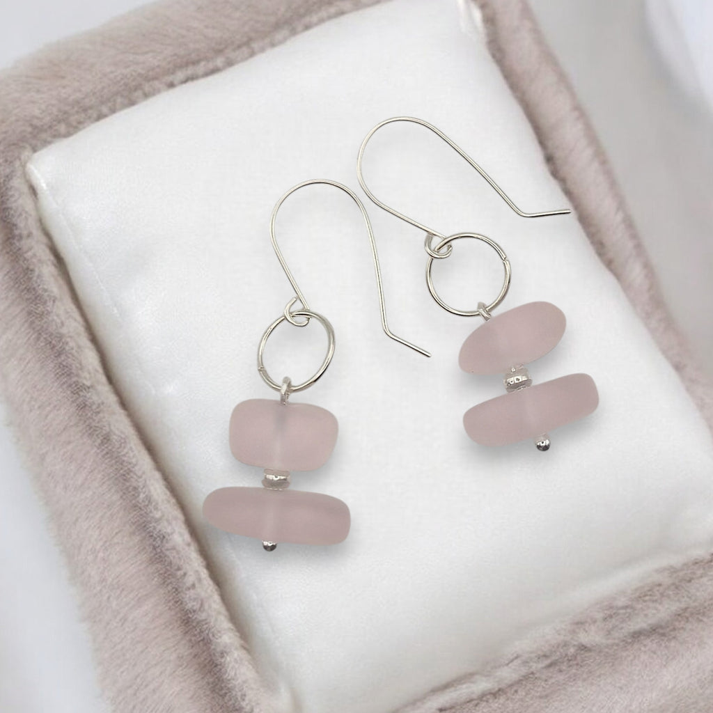 Sea Glass - Pale Pink Earrings Earrings Bijou by SAM