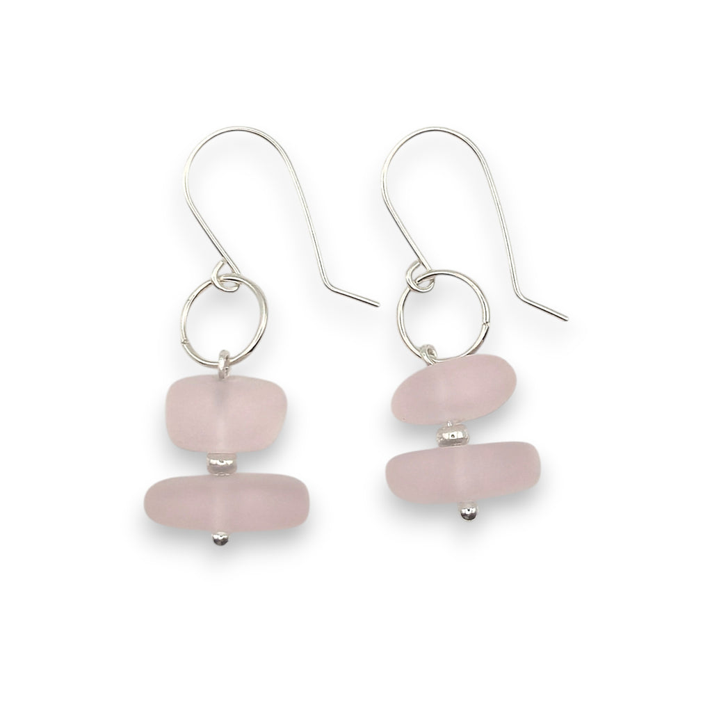 Sea Glass - Pale Pink Earrings Earrings Bijou by SAM