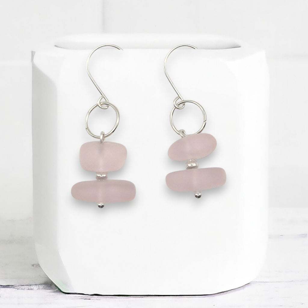 Sea Glass - Pale Pink Earrings Earrings Bijou by SAM