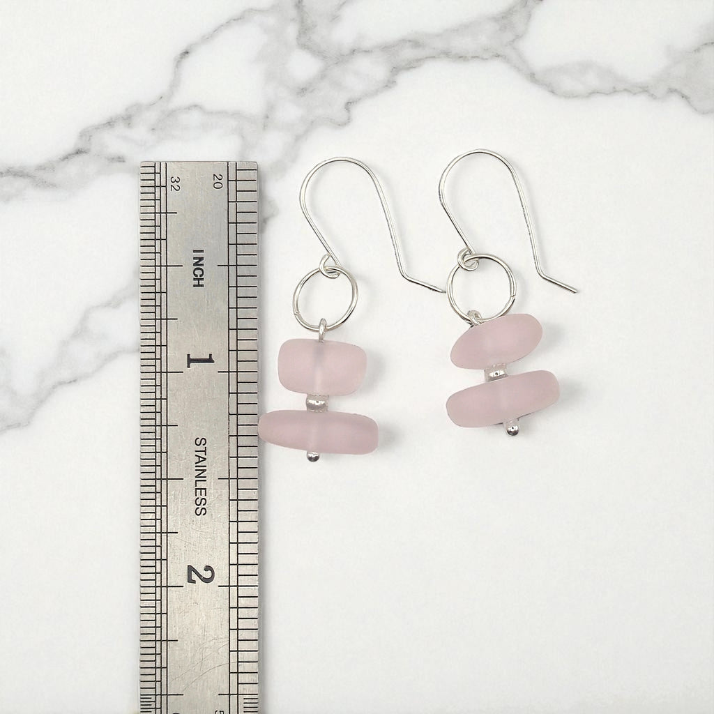 Sea Glass - Pale Pink Earrings Earrings Bijou by SAM