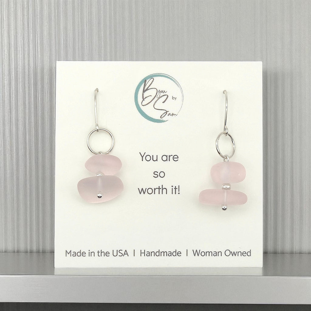 Sea Glass - Pale Pink Earrings Earrings Bijou by SAM