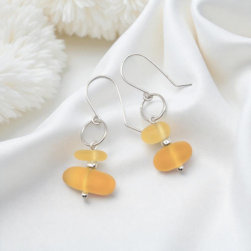 Sea Glass - Sunny Yellow Earrings Earrings Bijou by SAM