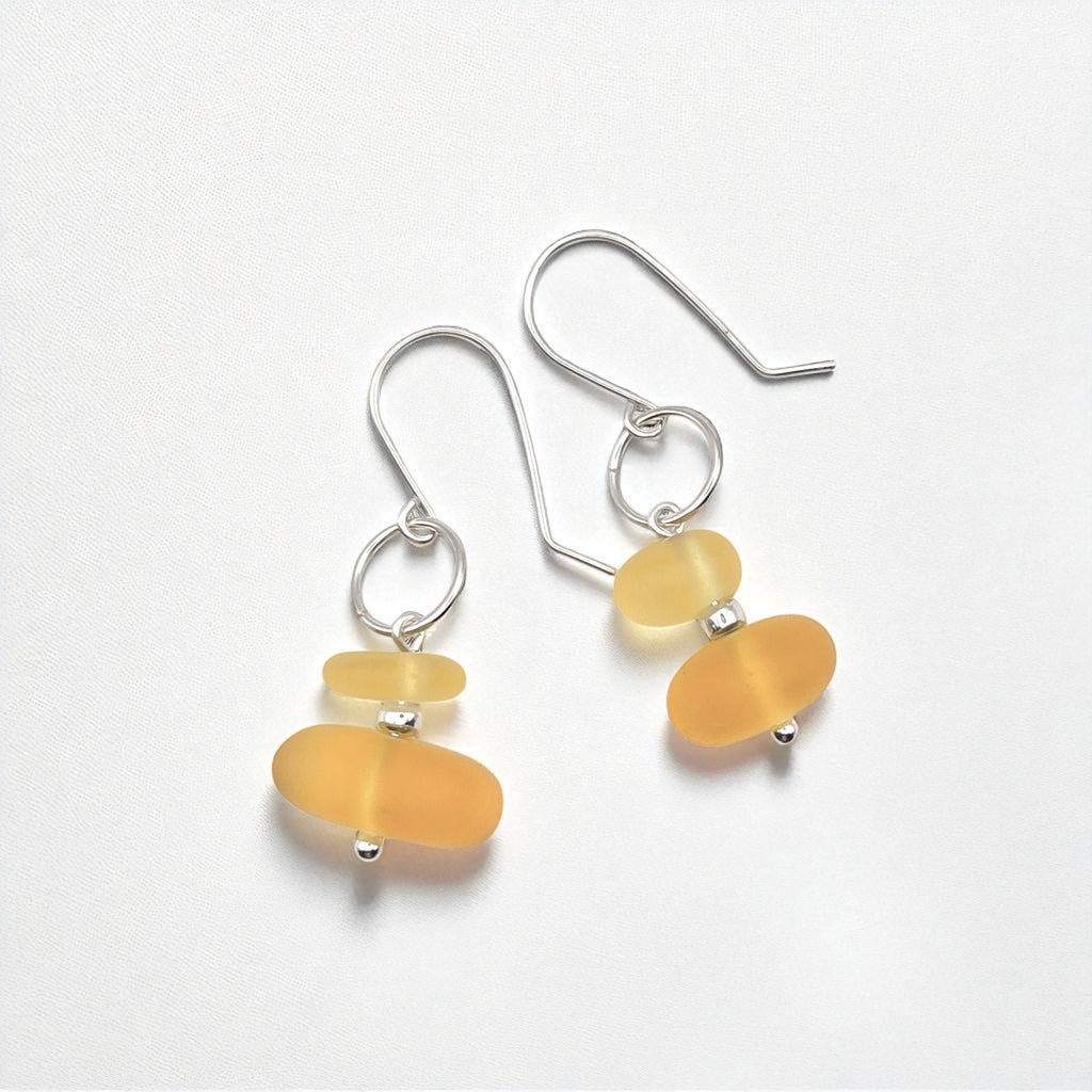 Sea Glass - Sunny Yellow Earrings Earrings Bijou by SAM