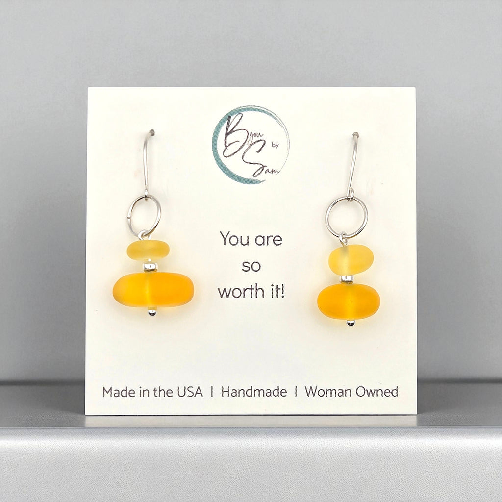 Sea Glass - Sunny Yellow Earrings Earrings Bijou by SAM
