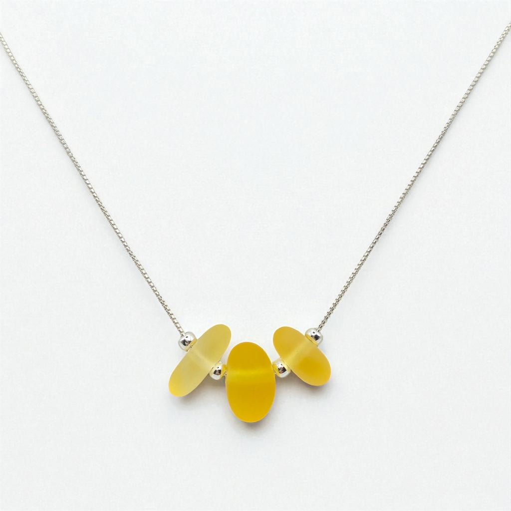 Sea Glass - Sunny Yellow Necklace Necklace Bijou by SAM