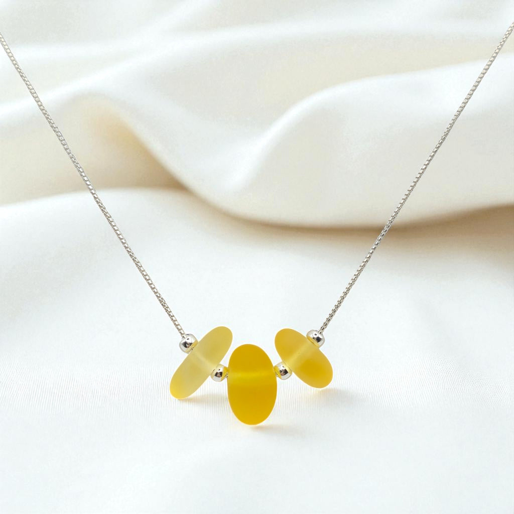 Sea Glass - Sunny Yellow Necklace Necklace Bijou by SAM