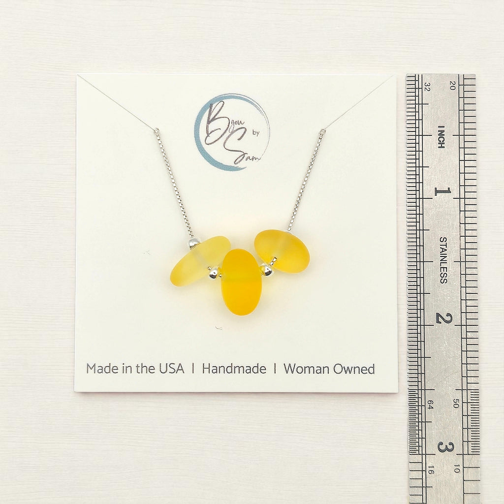 Sea Glass - Sunny Yellow Necklace Necklace Bijou by SAM