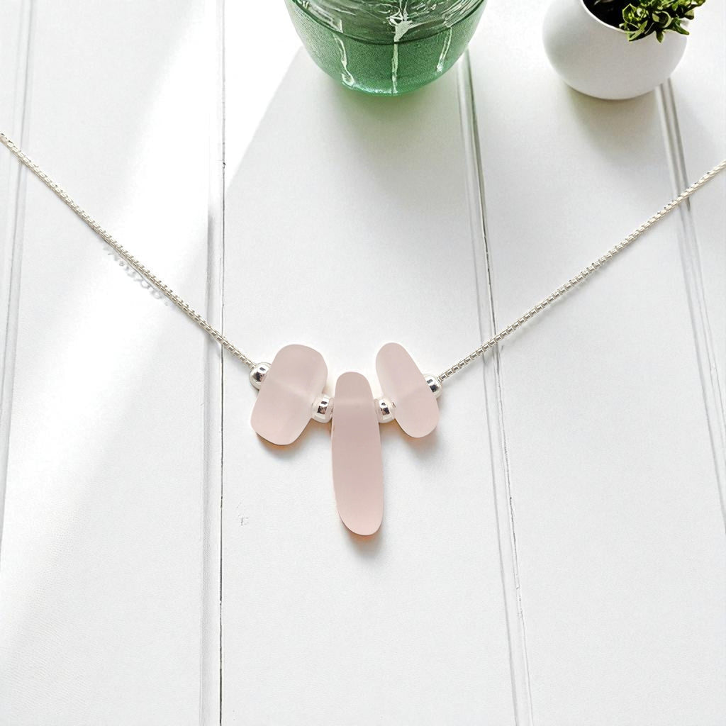 Sea Glass - Pale Pink Necklace Necklace Bijou by SAM