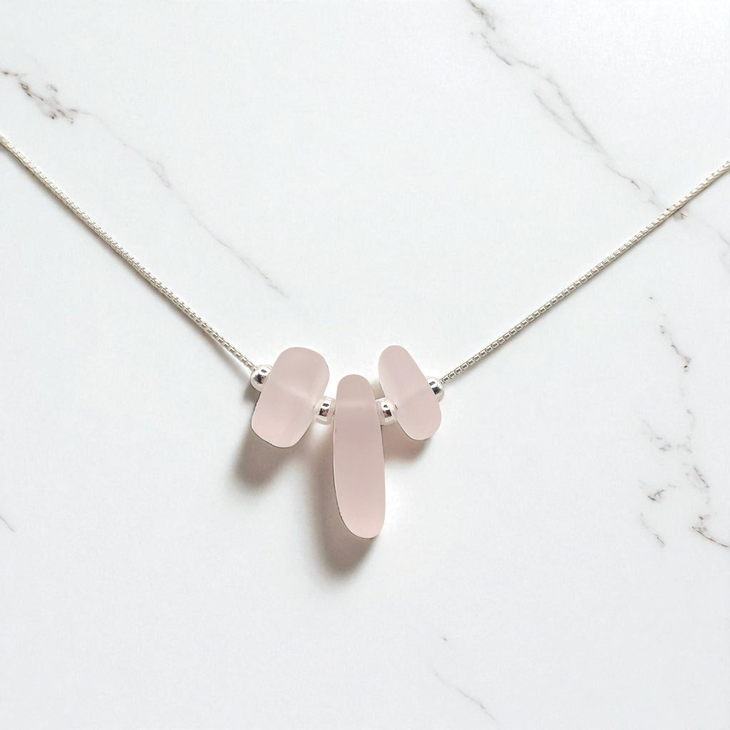 Sea Glass - Pale Pink Necklace Necklace Bijou by SAM