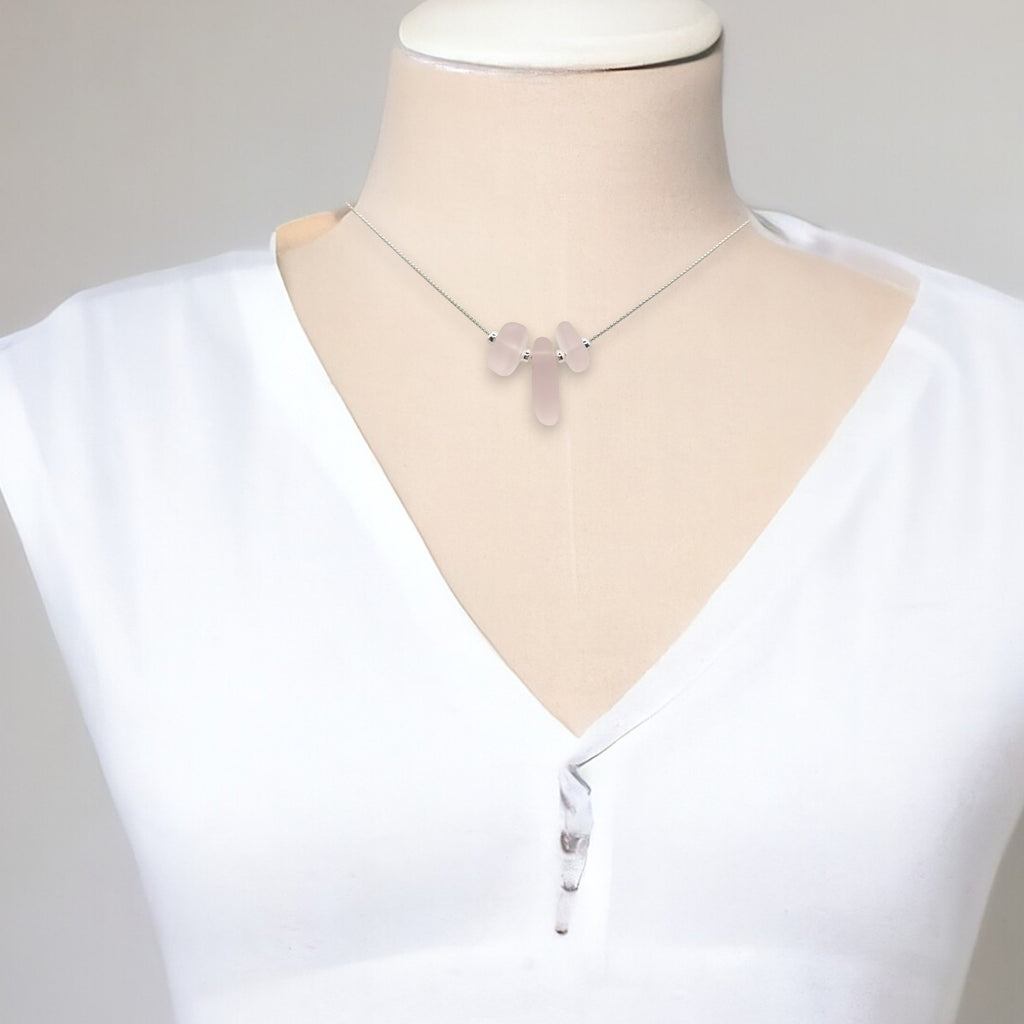 Sea Glass - Pale Pink Necklace Necklace Bijou by SAM