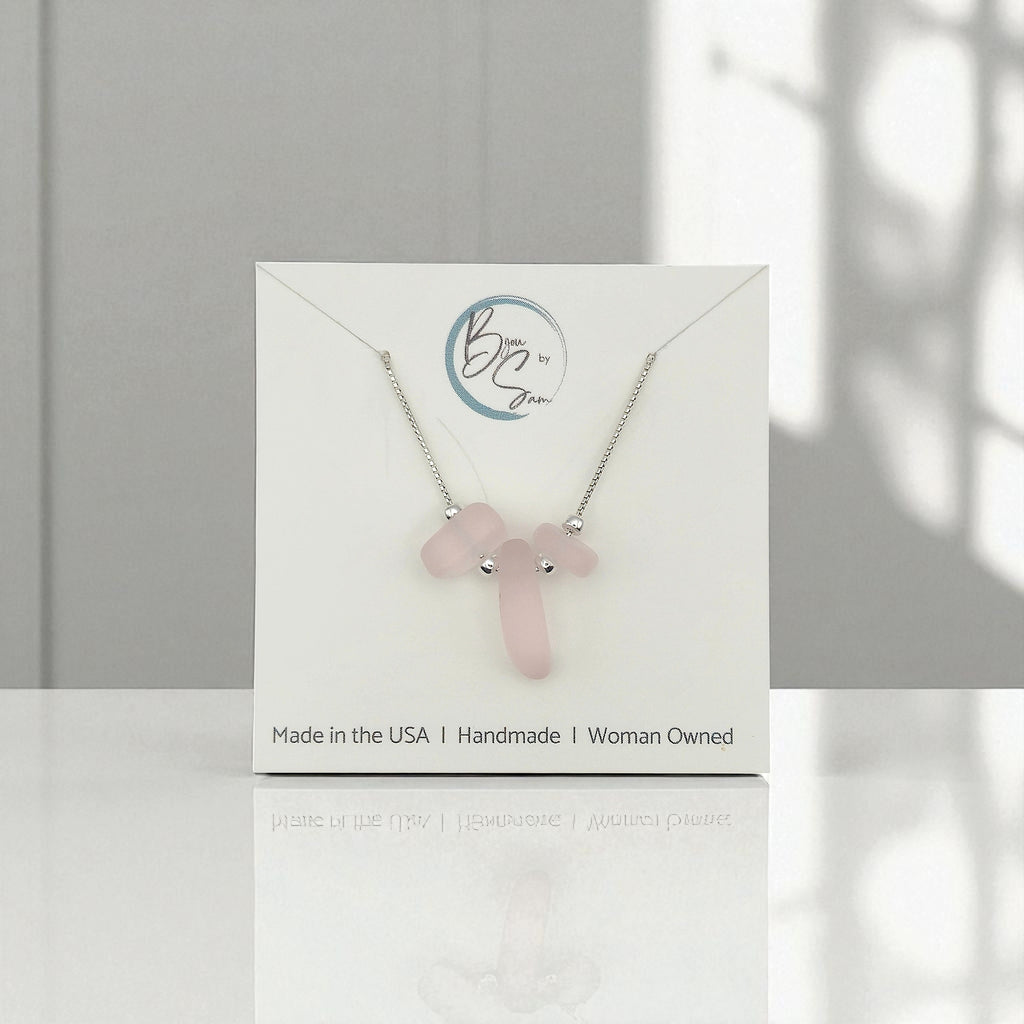 Sea Glass - Pale Pink Necklace Necklace Bijou by SAM