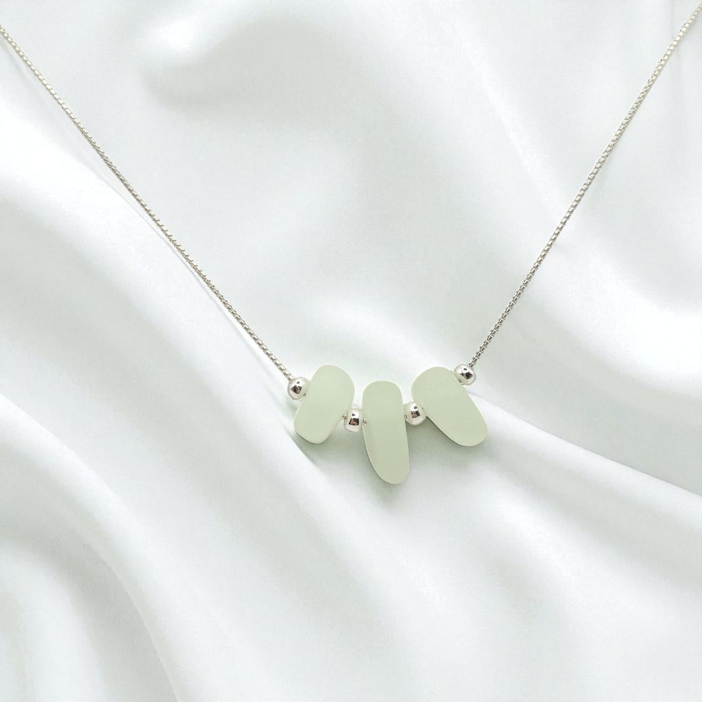 Sea Glass - Pale Green Necklace Earrings Bijou by SAM