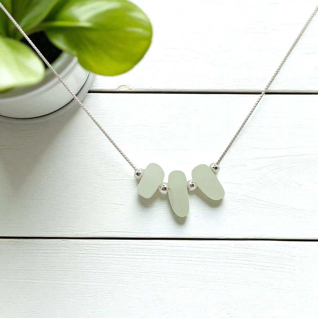 Sea Glass - Pale Green Necklace Earrings Bijou by SAM