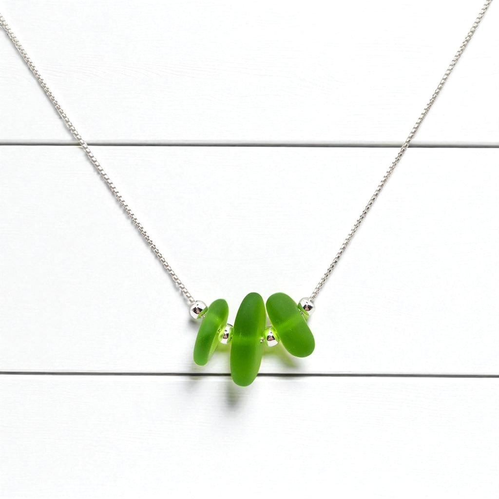 Sea Glass - Lime Green Necklace Necklace Bijou by SAM