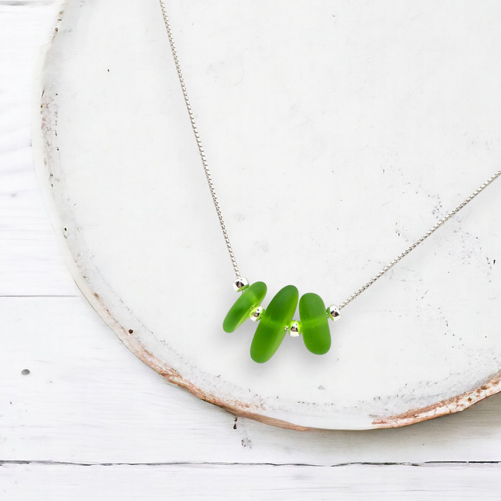 Sea Glass - Lime Green Necklace Necklace Bijou by SAM