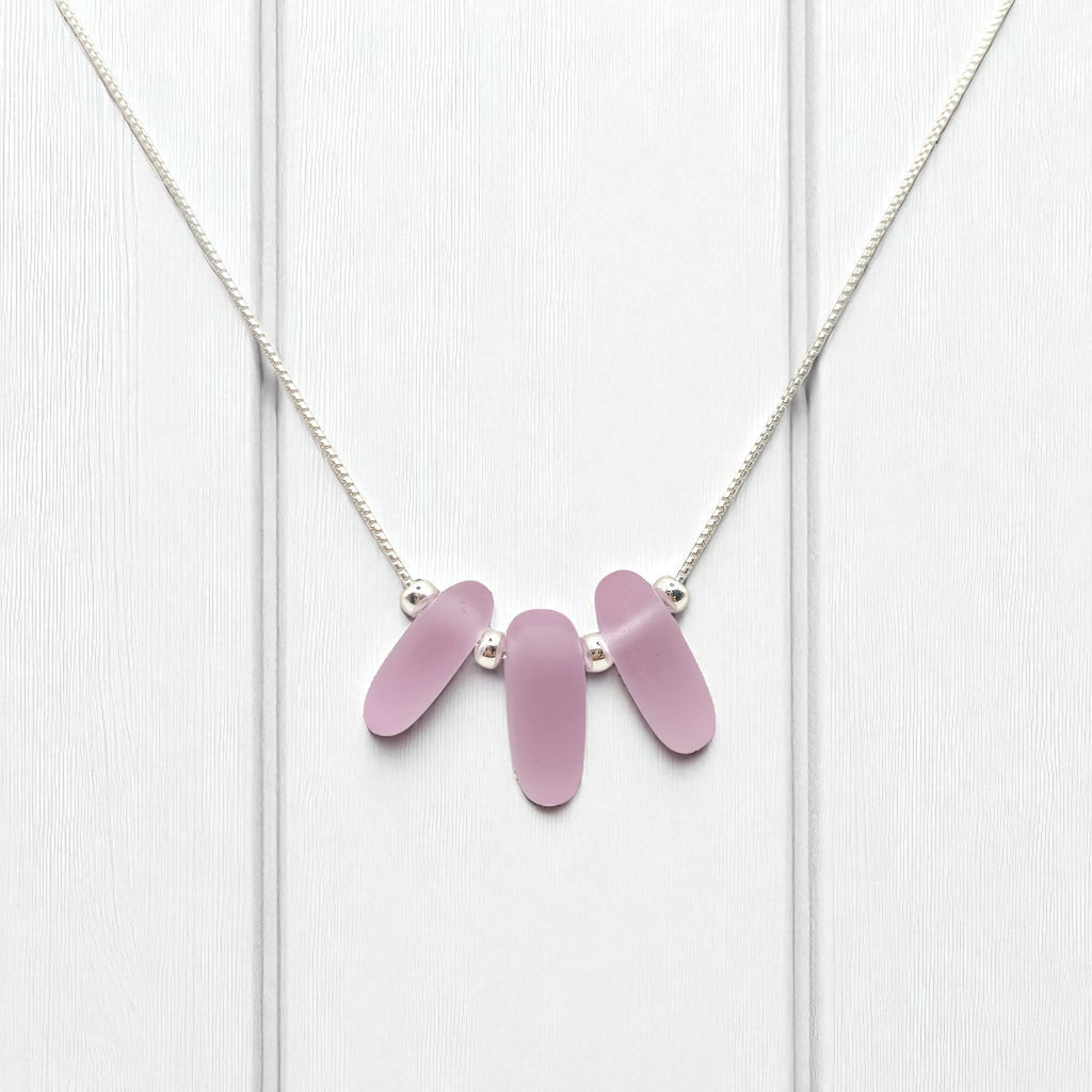 Sea Glass- Pastel Lavender Necklace Necklace Bijou by SAM
