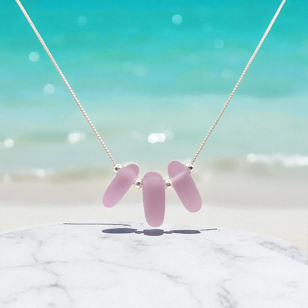 Sea Glass- Pastel Lavender Necklace Necklace Bijou by SAM