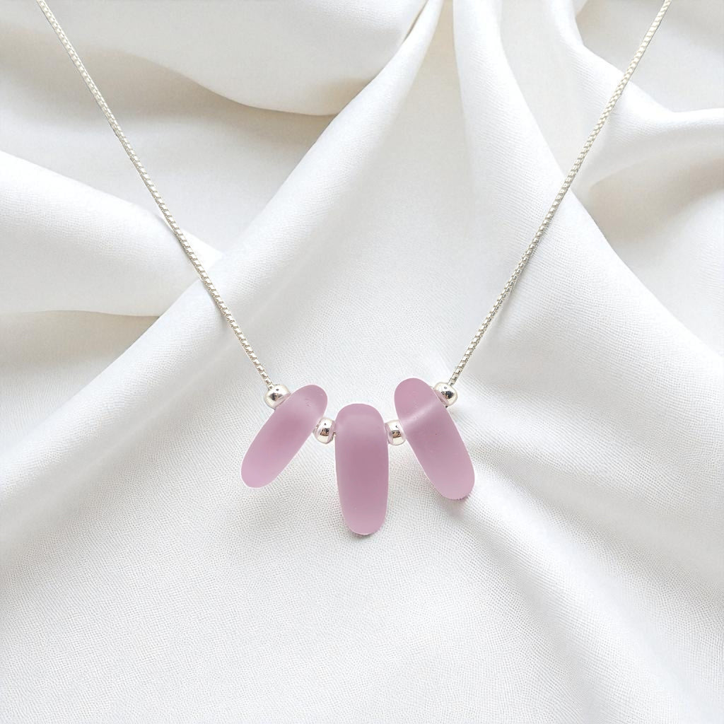 Sea Glass- Pastel Lavender Necklace Necklace Bijou by SAM