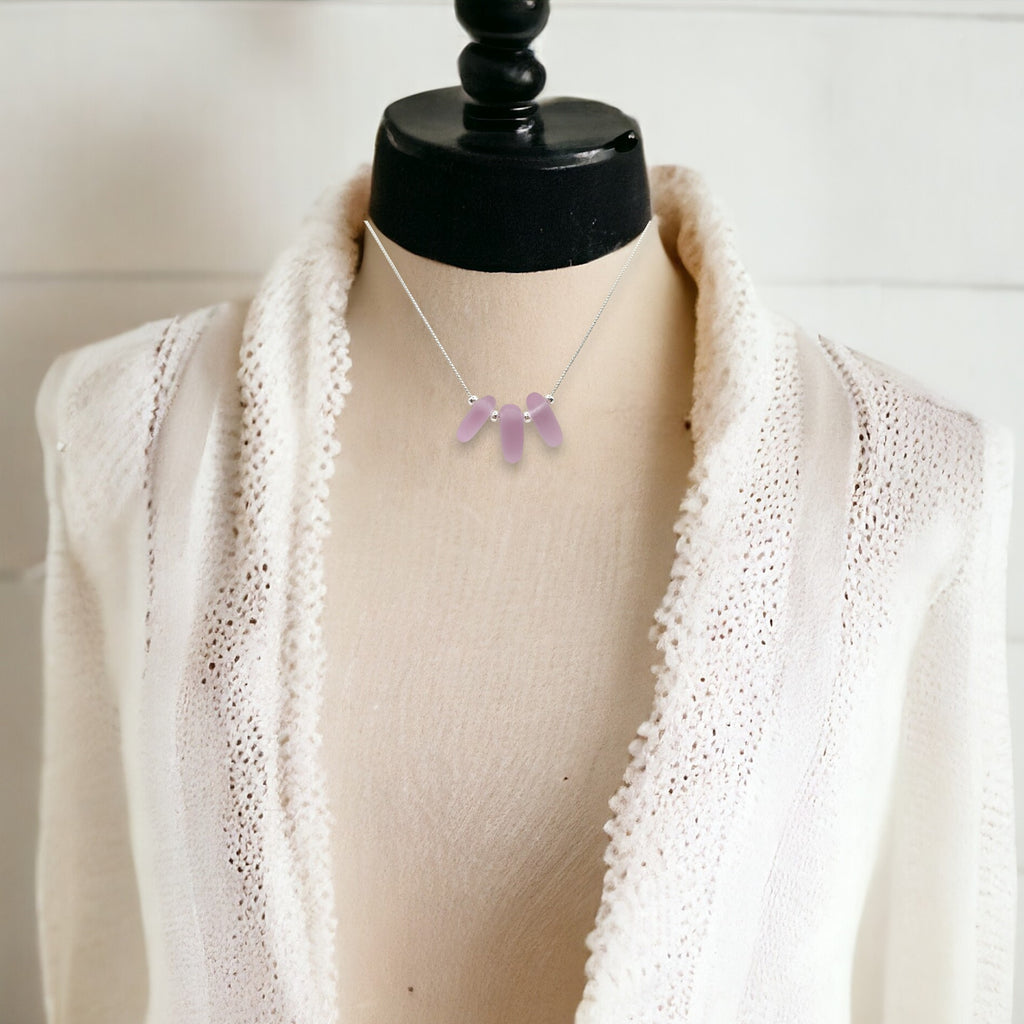 Sea Glass- Pastel Lavender Necklace Necklace Bijou by SAM