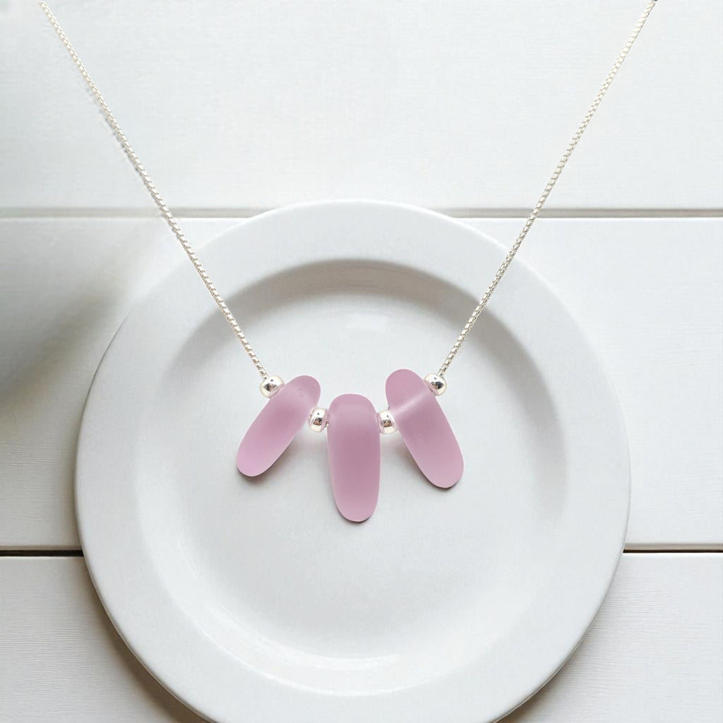 Sea Glass- Pastel Lavender Necklace Necklace Bijou by SAM