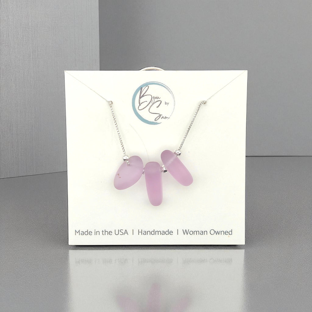 Sea Glass- Pastel Lavender Necklace Necklace Bijou by SAM