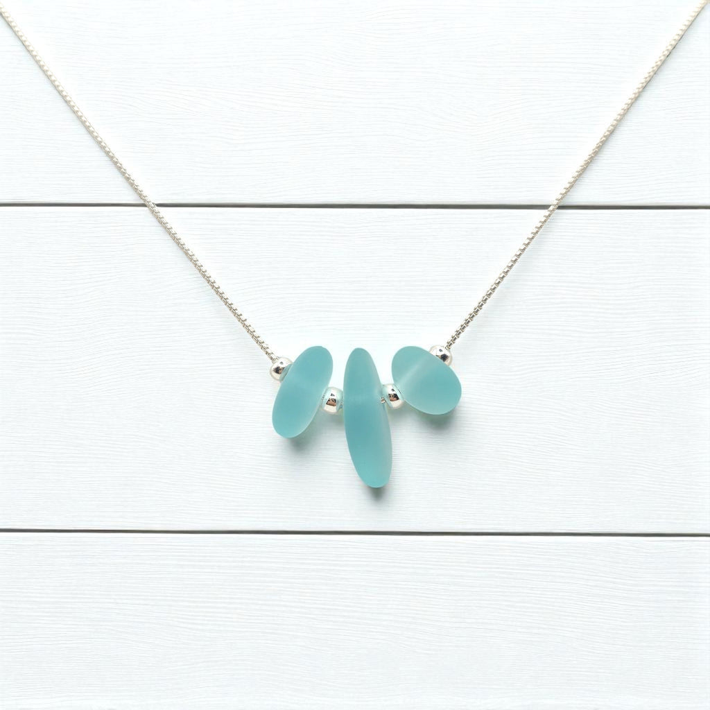 Sea Glass - Seafoam Blue Necklace Necklace Bijou by SAM