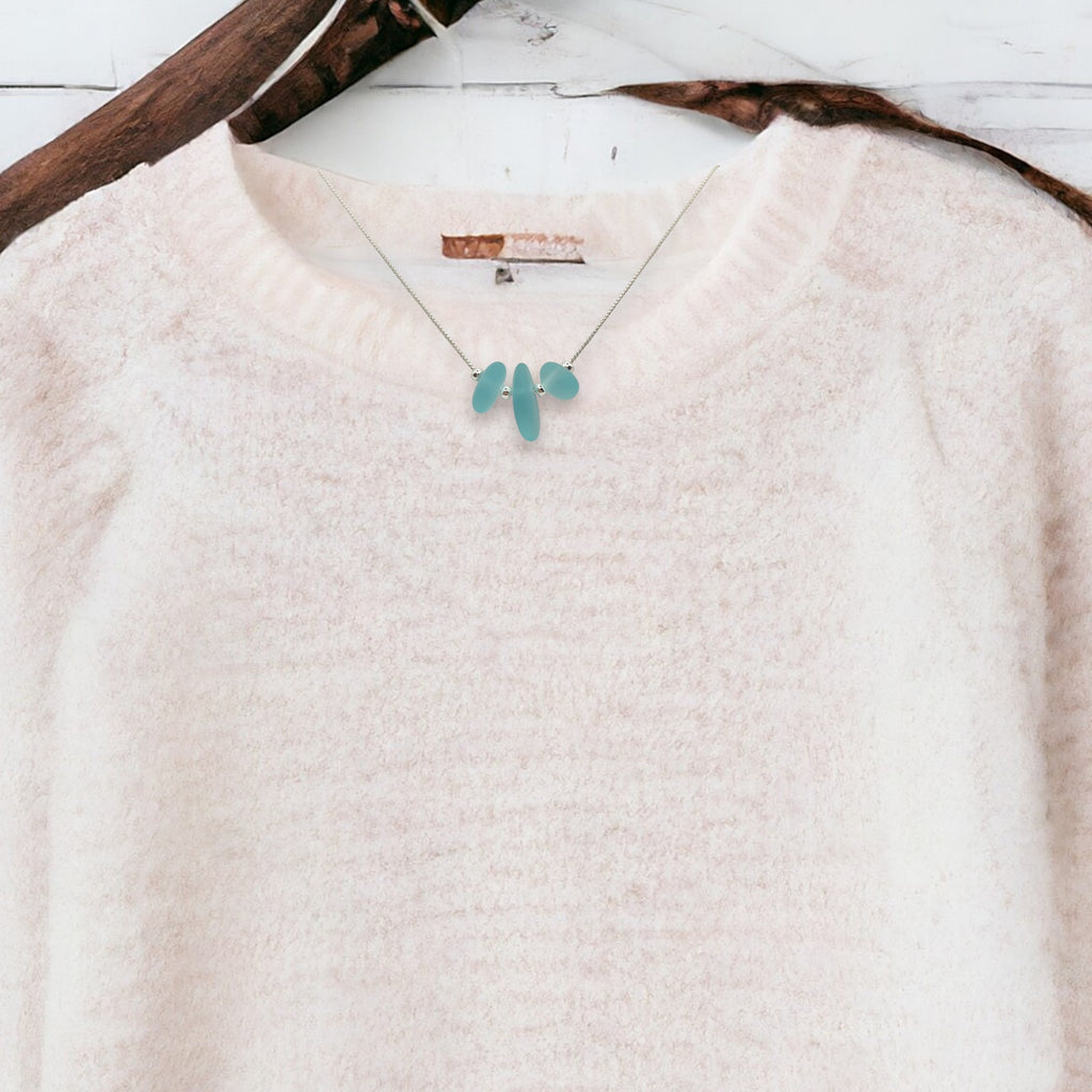 Sea Glass - Seafoam Blue Necklace Necklace Bijou by SAM