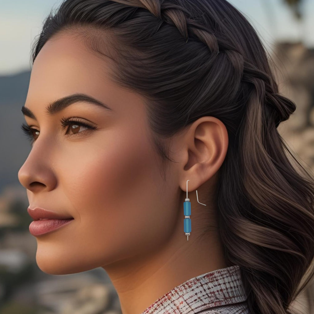 Sea Glass - Sky Blue Threader Earrings Earrings Bijou by SAM