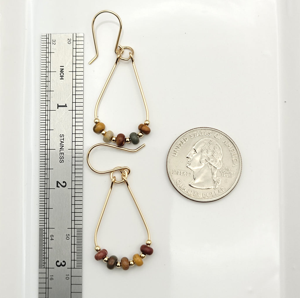 Lane - Gold & Red Creek Jasper Earrings Bijou by SAM