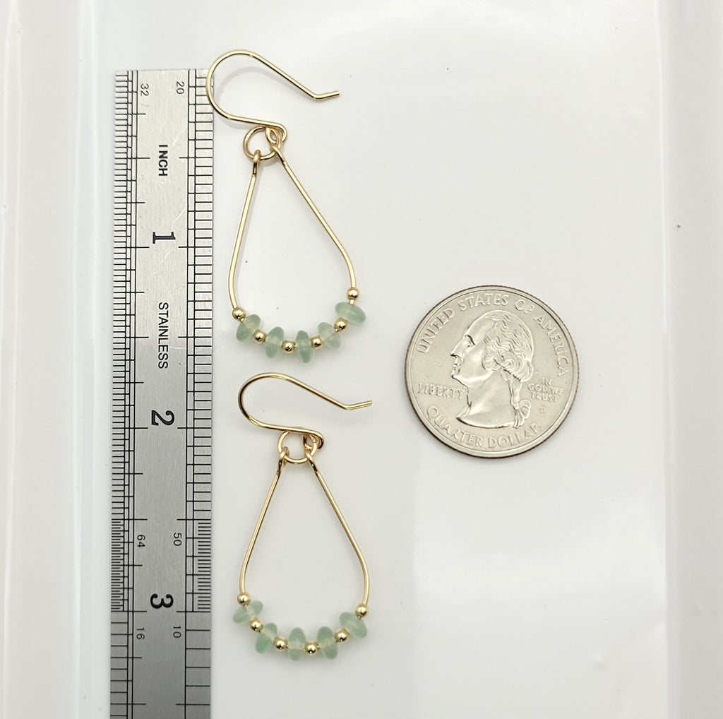 Lane - Gold & Green Aventurine Earrings Bijou by SAM