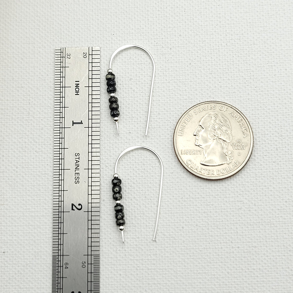 Cheval - Silver and Black Earrings Bijou by SAM