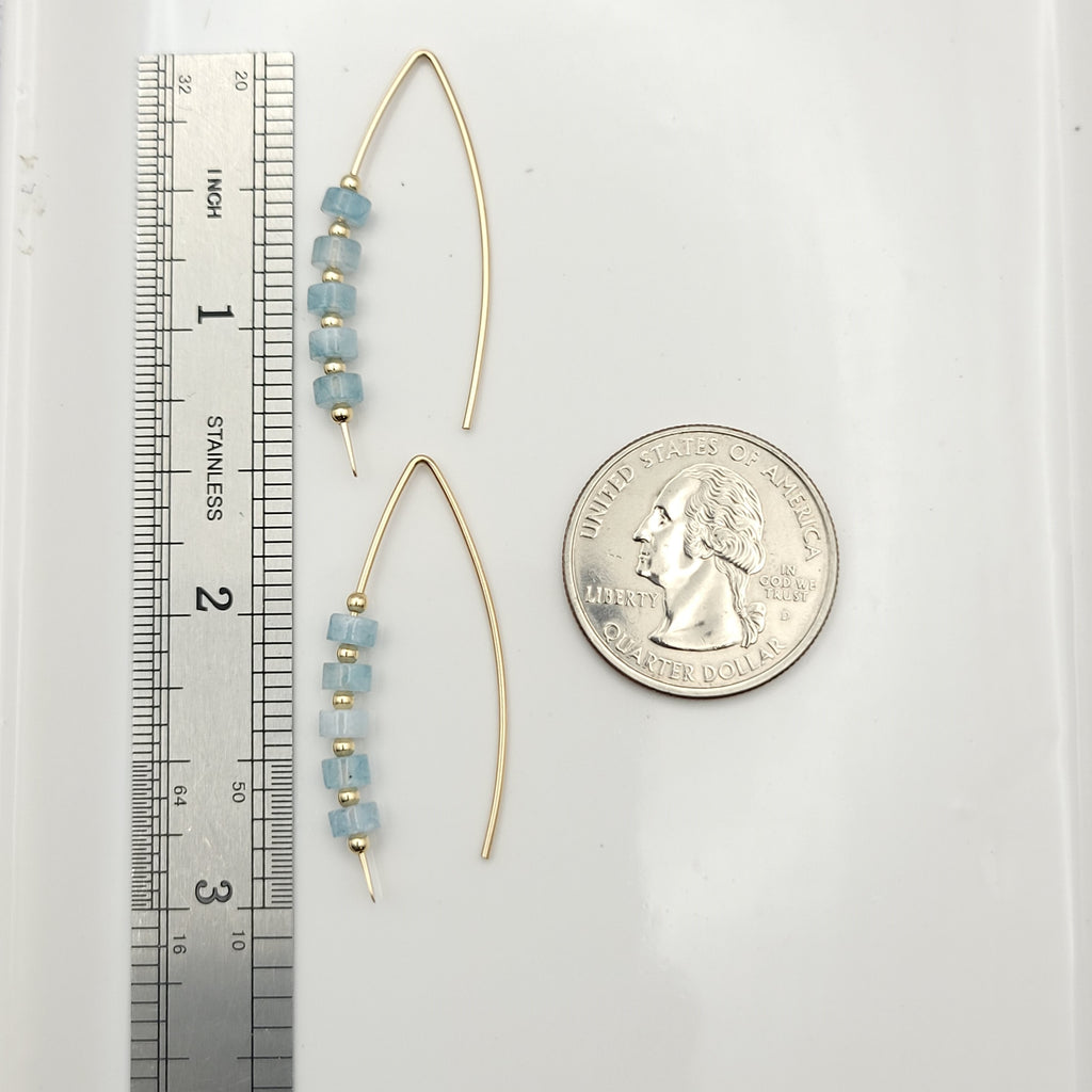 Wish - Gold & Aquamarine Earrings Bijou by SAM