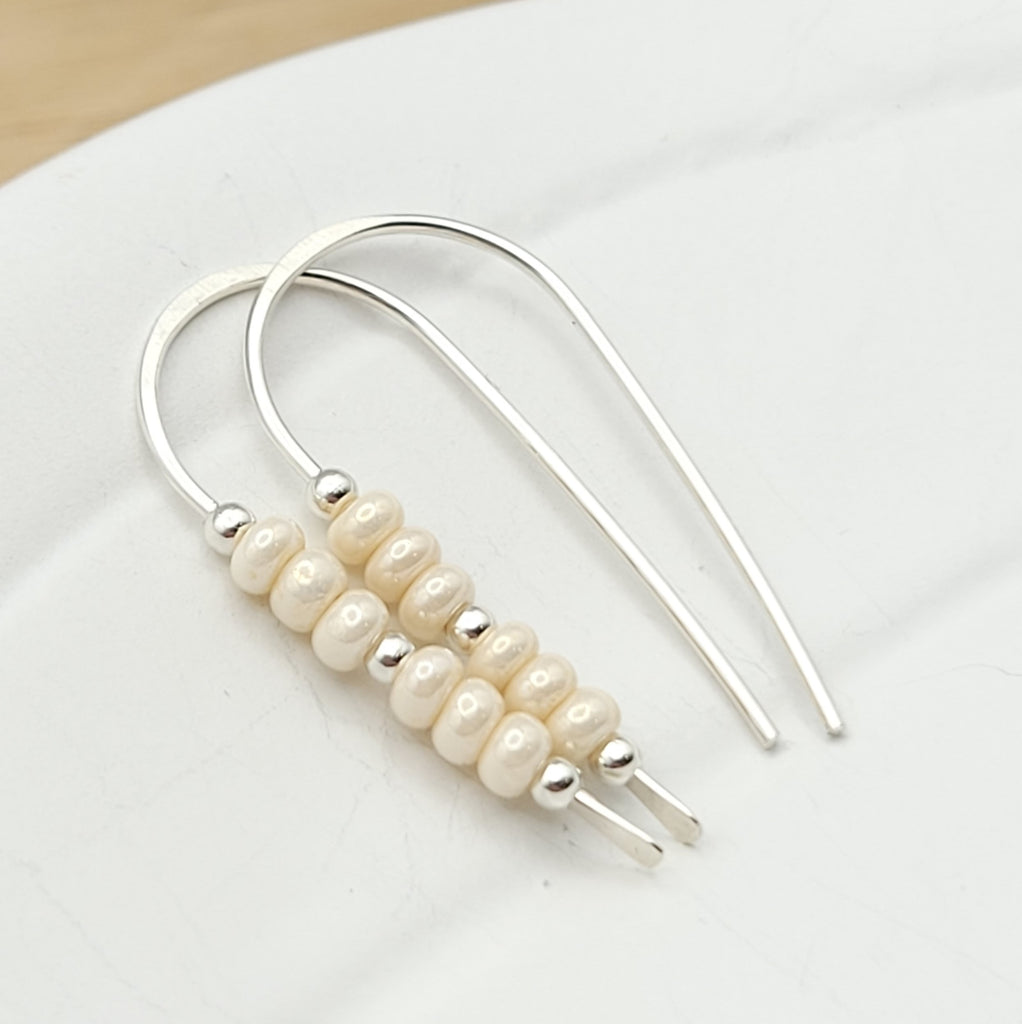 Cheval - Silver and Pearl Earrings Bijou by SAM