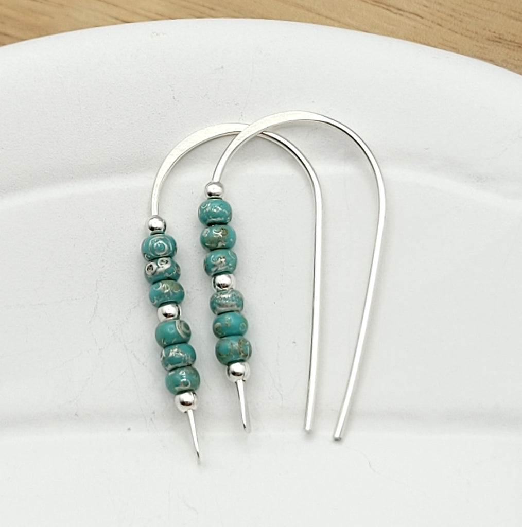 Cheval - Silver and Turquoise Earrings Bijou by SAM