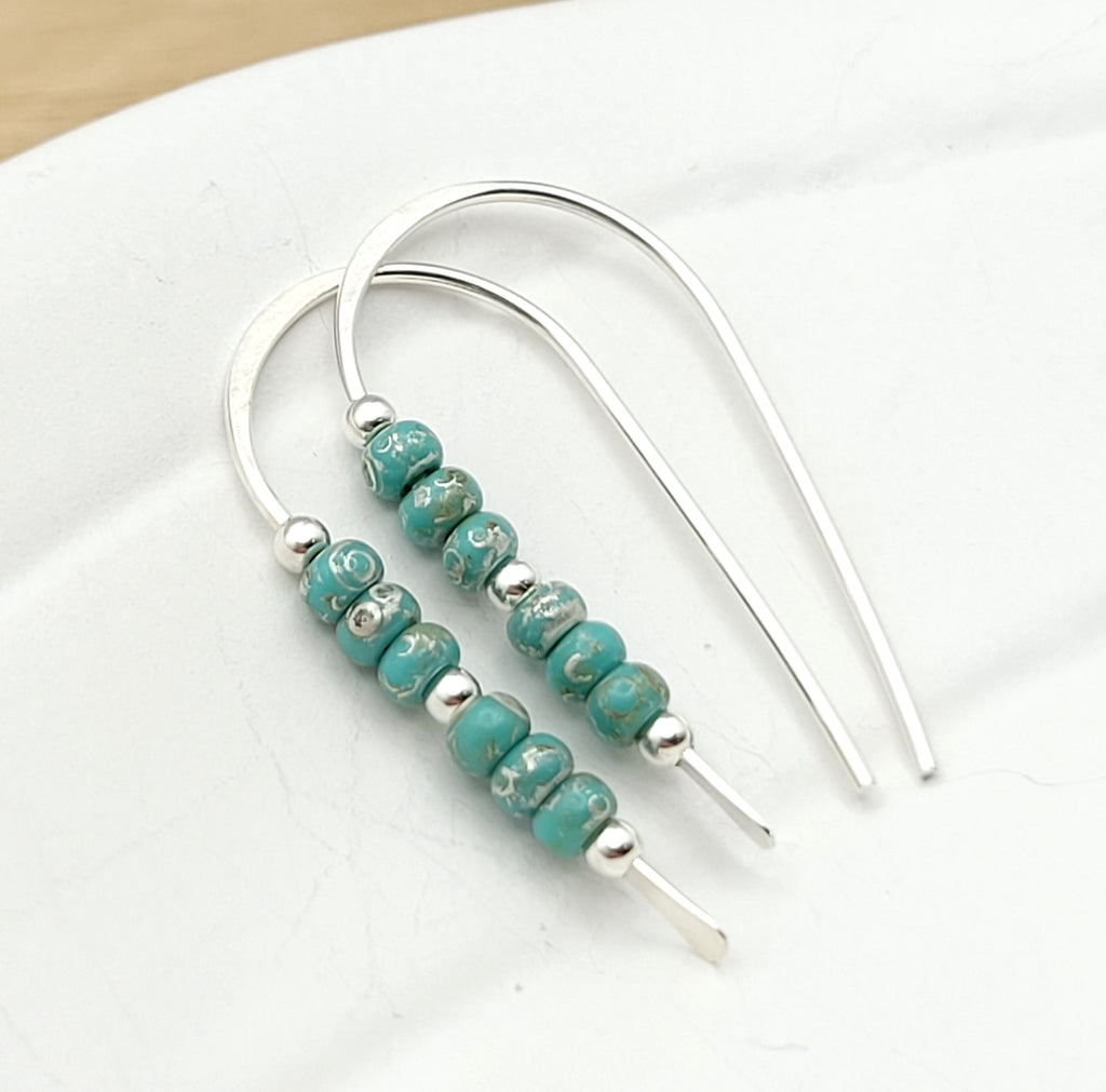 Cheval - Silver and Turquoise Earrings Bijou by SAM